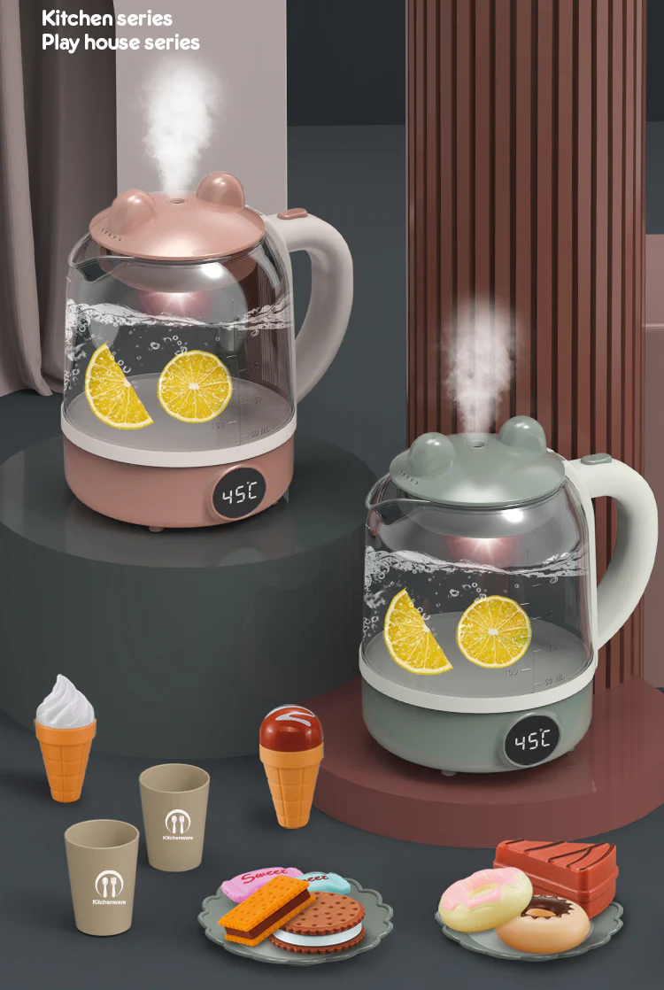Electric Steam Kettle Play Set – 4-in-1 Toy Appliances